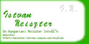 istvan meiszter business card